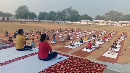 Yoga class organized in Katni for health and wellness