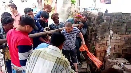 सड़क पर चलते-चलते जब नाले में समा गया घोड़ा