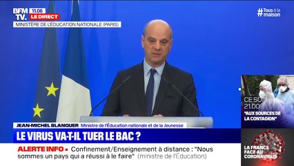 Jean-Michel Blanquer salue "la réussite" de l'enseignement à distance