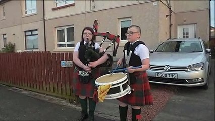 Megan and Jack Salmond from Camelon playing Scotland the Brave for #NHStheBrave #PipeUpforKeyWorkers #clapforcarers #nhs #nhsheroes #nhshealthheroes
