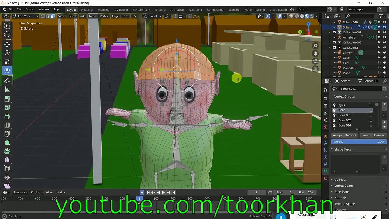 Blender Tutorial, Jiggle Hair, Realistic Hair in blender 2.8, Hair  Animation, Hair Collision, Beginner Tutorial, ToorKhan, - dailymotion -  video Dailymotion