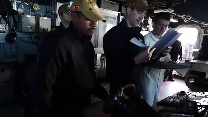 US Navy -  Guided-Missile Destroyer - Ship Maneuvering Drills