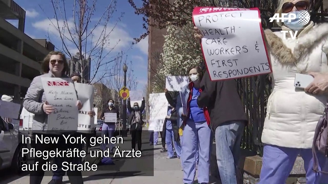 'Wir sterben': Krankenhausmitarbeiter in New York protestieren