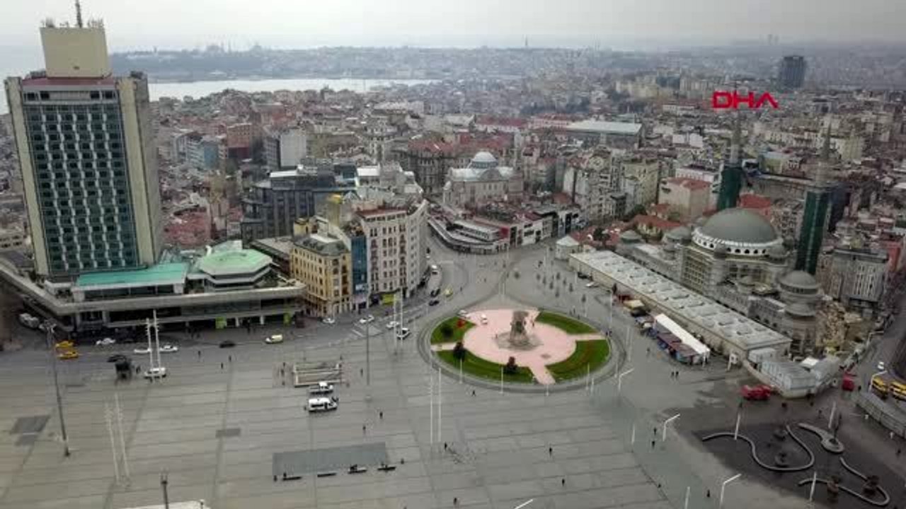 TAKSİM MEYDANI VE İSTİKLAL CADDESİ HAVADAN GÖRÜNTÜLENDİ