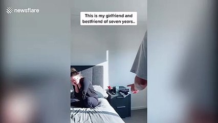 Girlfriend is FLOORED by surprise marriage proposal during COVID-19 lockdown in Australia