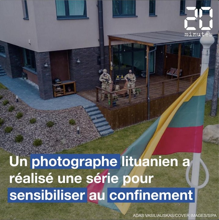 Coronavirus : Un photographe lituanien prend en photo avec son drone les gens confinés chez eux