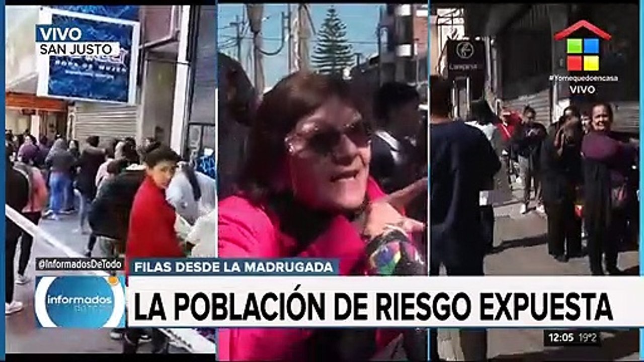 Informados de todo | En San Justo cientos de personas pasaron la noche haciendo fila para cobrar