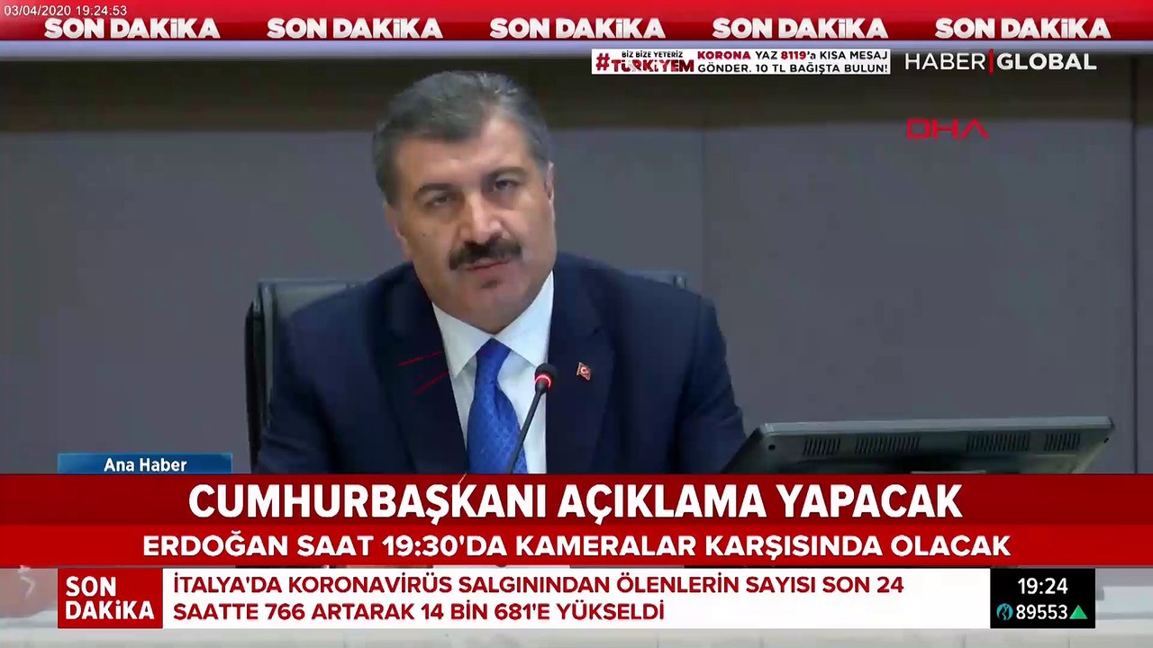 Sağlık Bakanı Koca: Koronavirüste can kaybı 425, vaka sayısı 20 bin 921