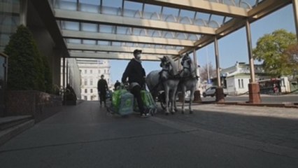 Un hotel de lujo en Viena reparte comida en carruaje a ancianos confinados