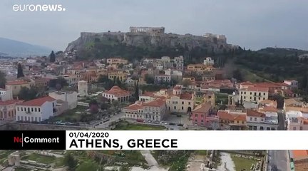 Coronavirus: Drone footage shows life on lockdown in deserted Athens