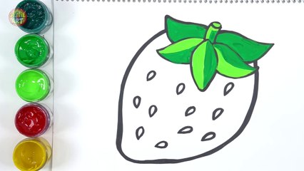 How to Draw Strawberry and Learn Color Drawing and Glittering - GENiEART