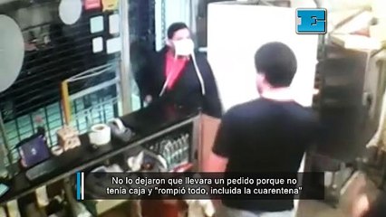 No lo dejaron que llevara un pedido porque no tenía caja y "rompió todo, incluida la cuarentena"