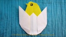 Origami facile :  Poulet dans sa coquille d'œuf