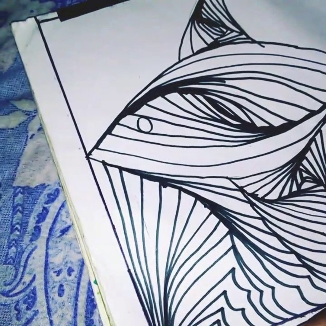 Satisfying 3D Line Illusion Drawing on Paper / Daily Art Therapy