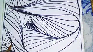 Daily Line Illusion  / Unbelievable 3D Pattern / Satisfying Spiral Drawing / Art Therapy