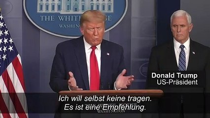 Trump rät zu Mundschutz – will aber selbst keinen tragen