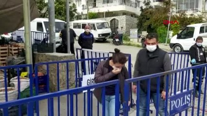 MUĞLA Datça'da pazaryerinde koronavirüs önlemleri