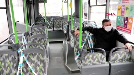 Tekirdağ'da toplu taşıma araçlarına binenlere maske dağıtılıyor