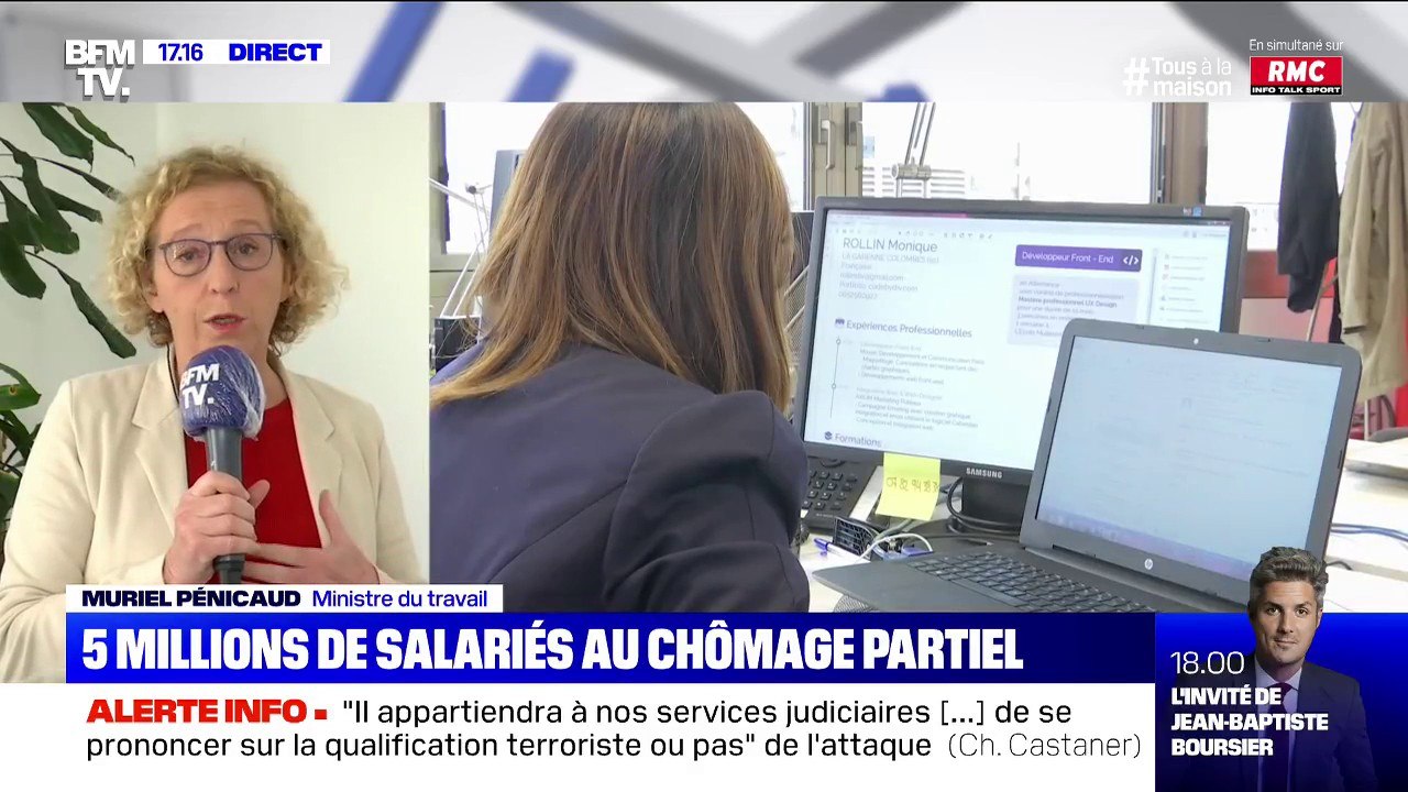 Muriel Pénucaud: "On contrôlera et sanctionnera les entreprises qui font télétravailler leur salariés et qui les déclarent en chômage partiel"