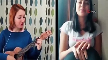 Liselilerden ”Çayır Çimen geze geze“ türküsüyle evde kal çağrısı
