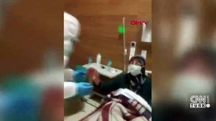Sağlıkçılardan karantinadaki hastalara moral