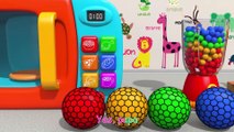 Learn Colors With Animal - Finger Family Song - Learn Colors Bunny Mold and Microwave Toy Squishy Ball Nursery Rhymes for Kids