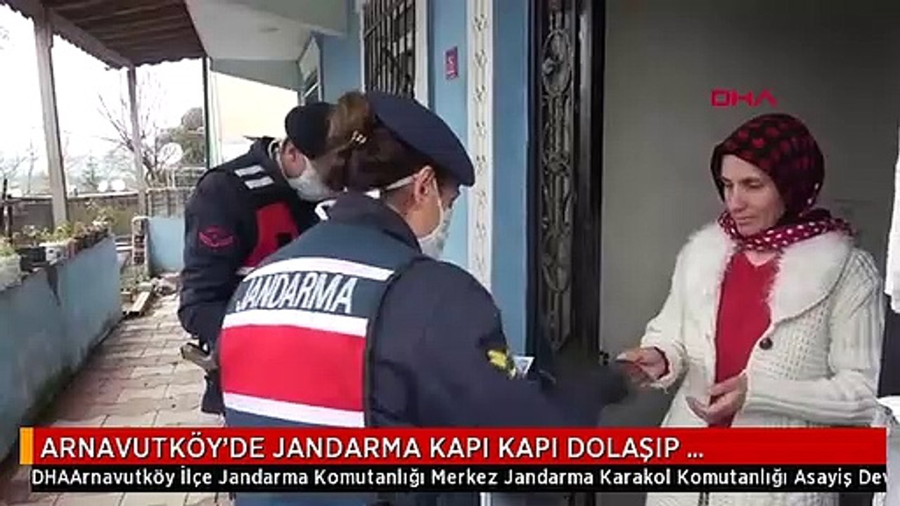 ARNAVUTKÖY'DE JANDARMA KAPI KAPI DOLAŞIP YARDIMLARI DAĞITTI