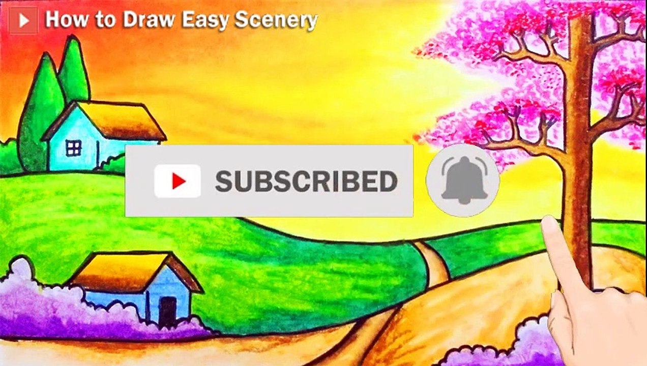 How To Draw Easy Scenery For Kids l Easy Scenery Drawing For Kids l Scenery  Drawing l Drawing Coloring Art - video Dailymotion