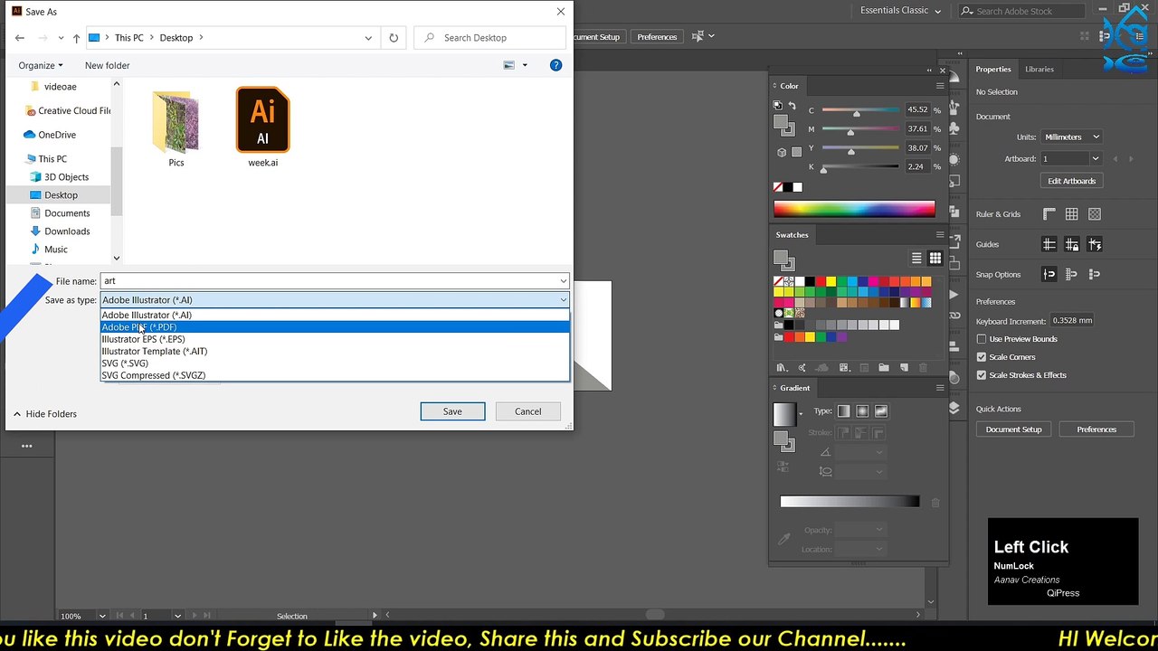 Save files in Different Formats | Adobe Illustrator | Learn Graphics | Class 27 |  @Aanav Creations   @Technical Maanav