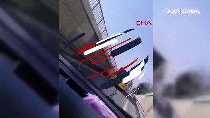 Motosikletli maganda ölümden böyle kurtuldu
