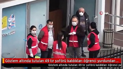 Gözlem altında tutulan 49 tır şoförü kaldıkları öğrenci yurdundan ayrıldı