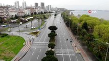Her gün binlerce aracın kullandığı Anadolu yakası sahil şeridi sessizliğe gömüldü: Yollar boş kaldı
