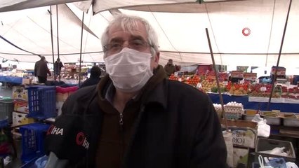 Bakırköy pazarında korona virüs tedbirlerine uyuluyor