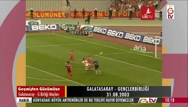 31.08.2003 - 2003-2004 Turkish Super League Matchday 4 Galatasaray 2-1 Gençlerbirliği (Only Galatasaray's Goals)