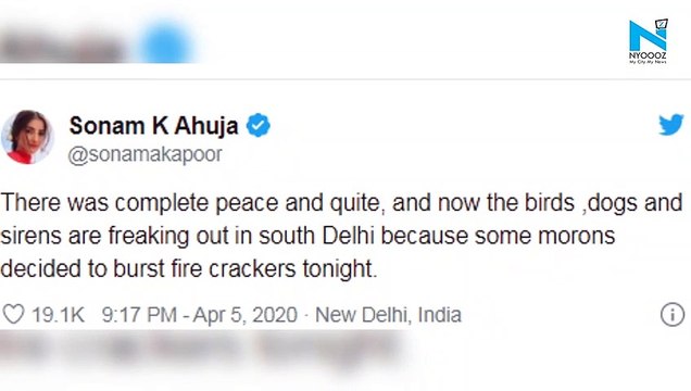 Sonam Kapoor slams people for bursting crackers, gets trolled