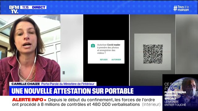 Données numériques: la porte-parole du ministère de l'Intérieur affirme qu'il n'enregistre rien sur aucun serveur lorsque vous utilisez l'attestation sur smartphone