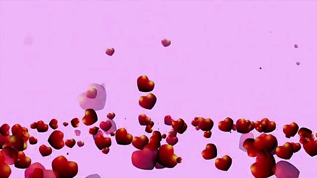 #Falling #Bouncing #Jumping Red Hearts pink and green background