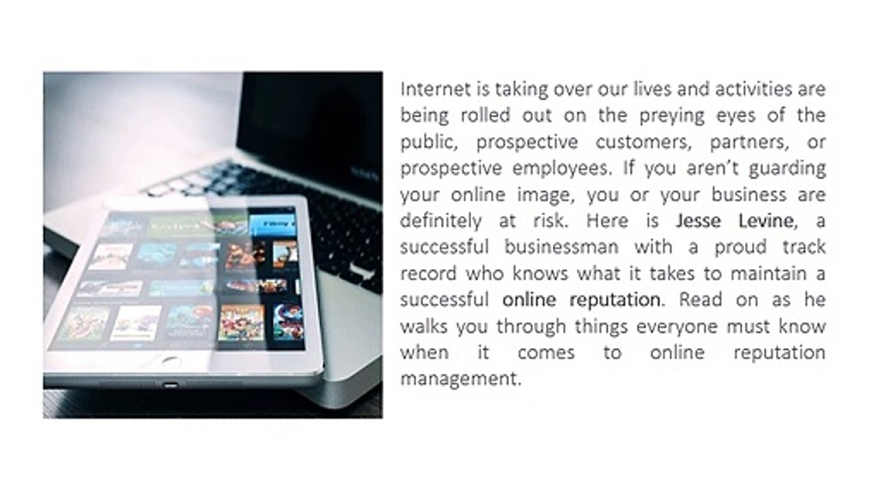 Jesse Levine Norristown - What is Online Reputation Management?