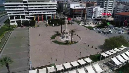 İZMİR İZMİR KORONAVİRÜS ÖNLEMLERİ SONRASI İZMİR'DE MEYDANLAR BOŞ KALDI