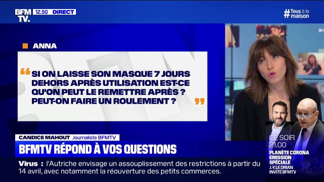 Si on laisse son masque 7 jours dehors après utilisation, peut-on le remettre après? BFMTV vous répond