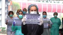 Protesta de sanitarios en Bilbao por la falta de medios