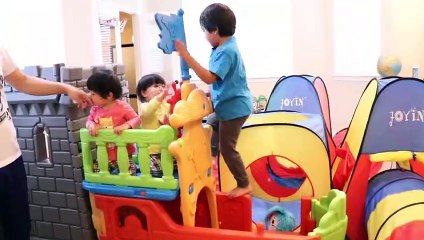 Ryan plays fun indoor obstacle course Challenge!