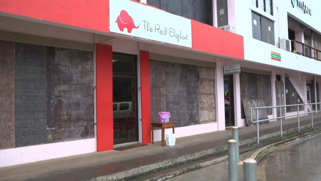 Buildings boarded up as cyclone nears