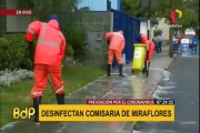 Estado de emergencia: desinfectan comisaría de Miraflores por prevención