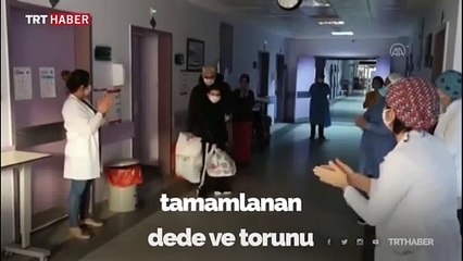 Koronavirüs tedavisi tamamlanan dede ve torunu taburcu edildi