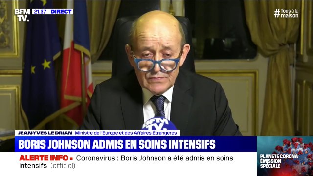 Johnson en soins intensifs: pour Jean-Yves Le Drian, cette hospitalisation est le symbole de la gravité de la crise