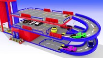 Learn Colors With Animal - Hot Wheels Toy Cars Multilevel Parking for Kids to Learn Colors for Children, Parking Videos