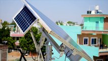 Home-made single axis solar sun tracking system with home made linear actuator in hindi