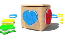 Learn Colors With Animal - Learn Shapes and Colors with 3D Wooden Box and Cookies for Kids