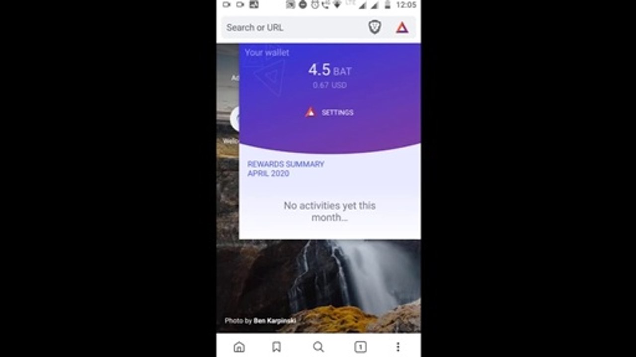 Earn BAT token with brave browser